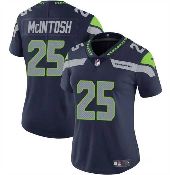Women%27s Seattle Seahawks #25 Kenny McIntosh Navy Vapor Limited Football Stitched Jersey Dzhi